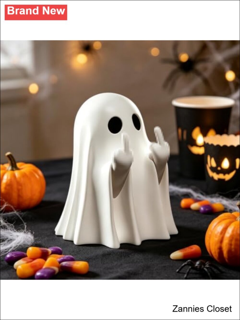 👻 Glow in The Dark Ghost Figurine Statue Whimsical Halloween Decor Resin